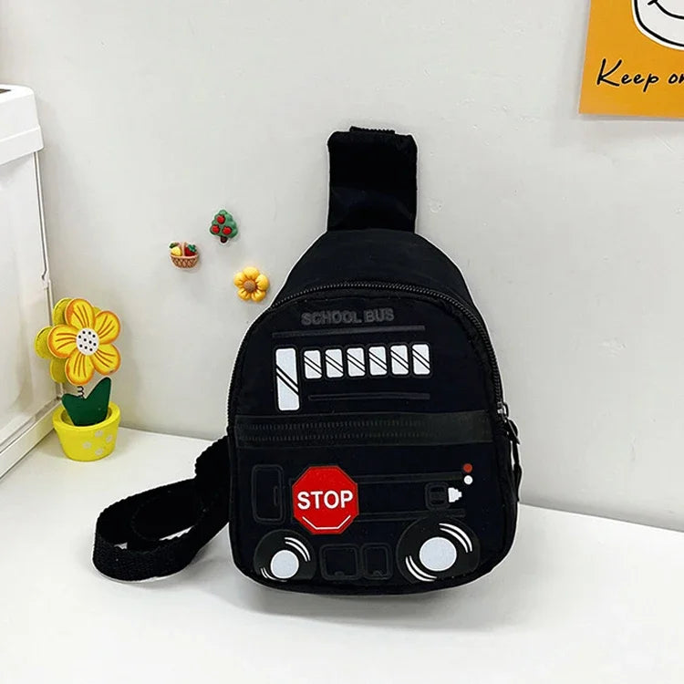 Cute Cartoon Car Children's Chest Bag Little Boy Handsome Messenger Bags Baby Go Out Backpack Trendy Girls Baby Kids Waist Bag black