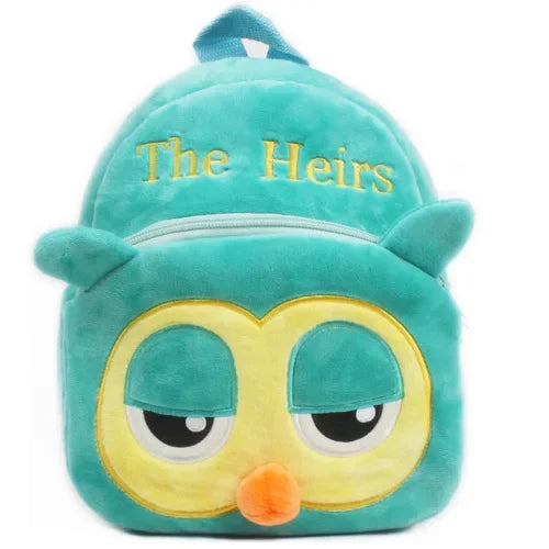 Cute Children School Bags 3D Cartoon Print Plush Kids Backpack Kindergarten Boys Girls Small Schoolbags Mini Backpack Blue Owl