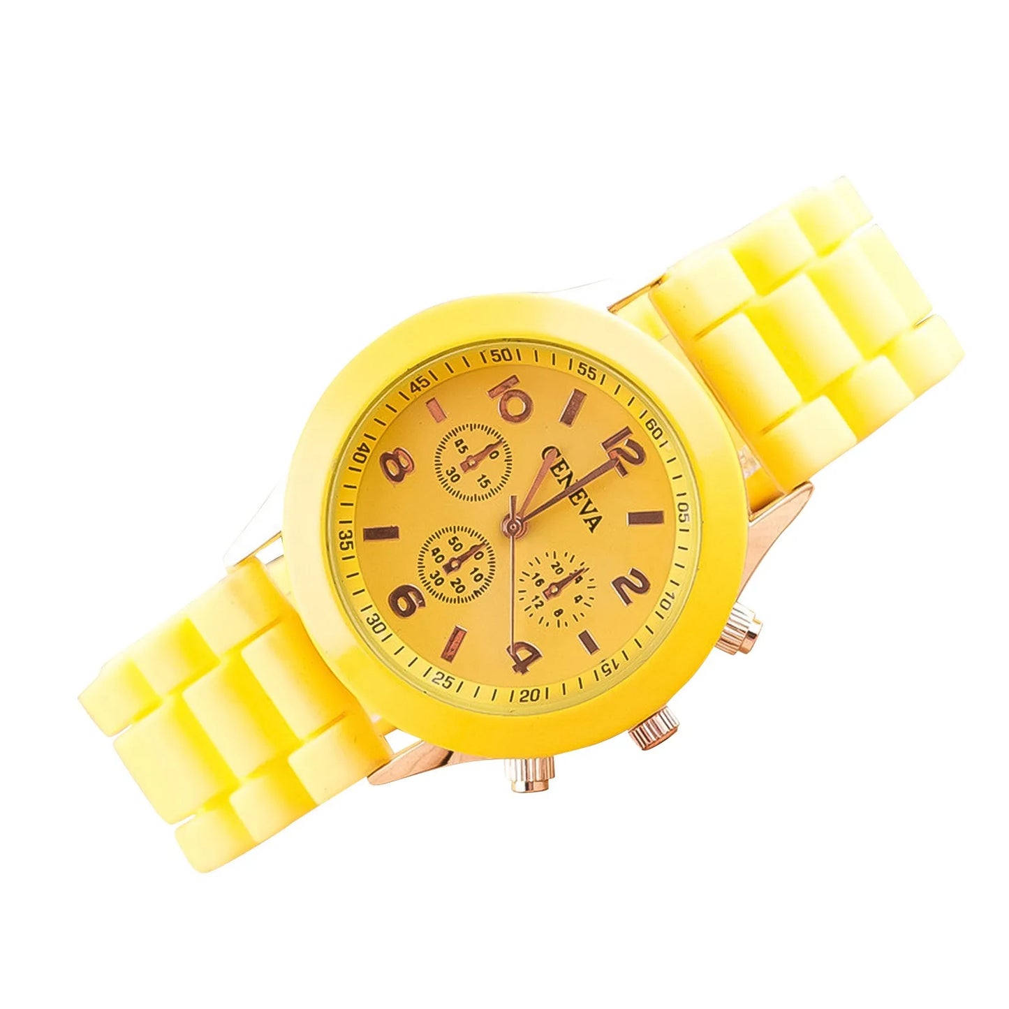 Fashion Women’s White Silicone Jelly Quartz Watch | Stylish Dress Wristwatch, Ideal Gifts for Girls Yellow