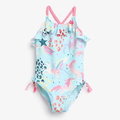 Girls Fancy One-piece Swimsuit 1-5Yrs Girl Sleeveless Swimming Wear 2023 Fashion Flower Swimwear For Children Summer Bathing 23