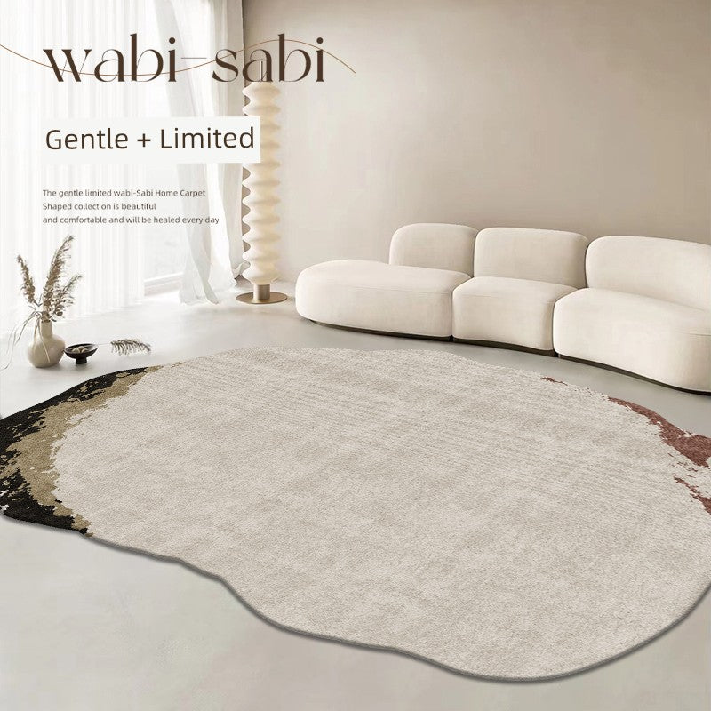 Special-Shaped Ruffle Asymmetrical Carpet | Bedroom & Living Room | Washable, Erasable, Loop Velvet Design Gwen -16952 200*300cm (suitable for 3 people or L-type sofa)