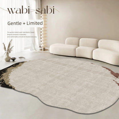 Special-Shaped Ruffle Asymmetrical Carpet | Bedroom & Living Room | Washable, Erasable, Loop Velvet Design Gwen -16952 200*300cm (suitable for 3 people or L-type sofa)