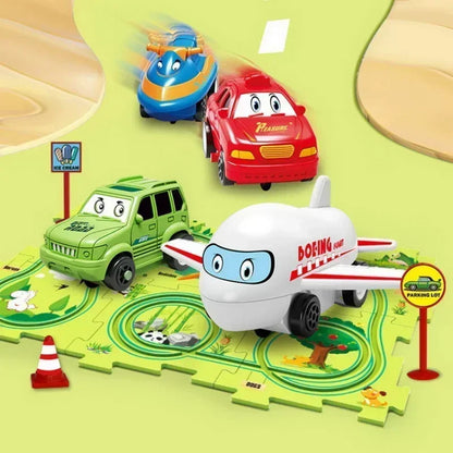 5-25Pcs DIY Assembly of Electric Track City Scene Children's Educational Track Car Puzzle Car Track Game Set Children's Gifts