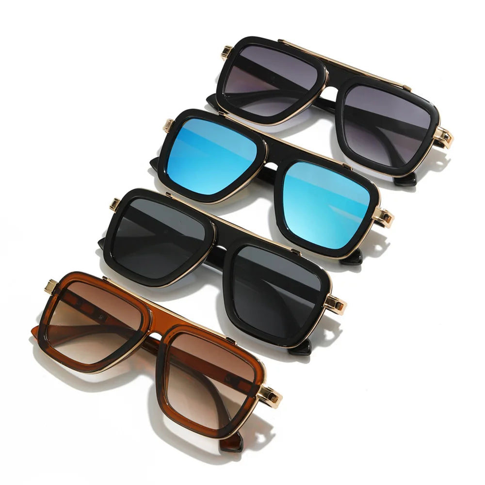 Retro Square Frame Sunglasses for Men - Stylish UV400 Protection Shades