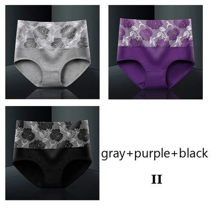 3Pcs/Lot Female Underwear Postpartum Recovery Briefs for Ladies High Waist Panties for Women Sexy Lingeries Plus Size L-5XL NK82-GR-PU-BK CHINA | 3pcs