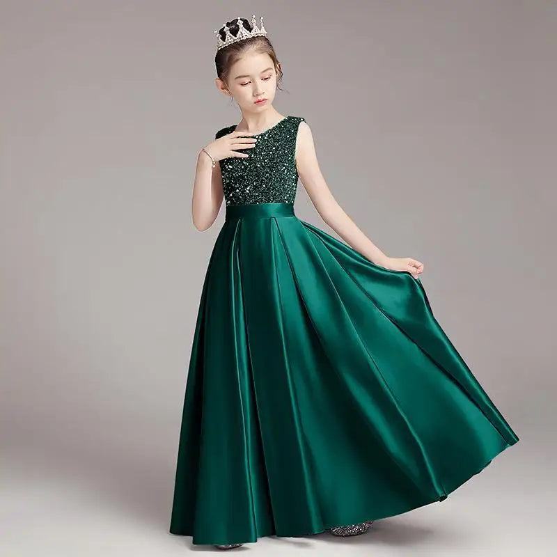 2024 Baby Girls Piano Competition Costume | Princess Evening & Birthday Party Dresses | Children's Fashion Gifts Green