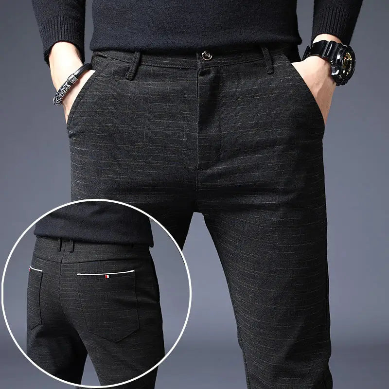 Spring Summer Men Thin Linen Straight Pants Streetwear Fashion New Business Casual Pockets Slim Big Size Male Versatile Trousers 688 Black