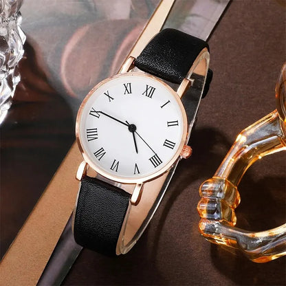 5PCS Luxury Rhinestone Women Watch Set | Elegant Quartz Wristwatch with Earrings, Necklace, and Bracelet | Perfect Gift for Women