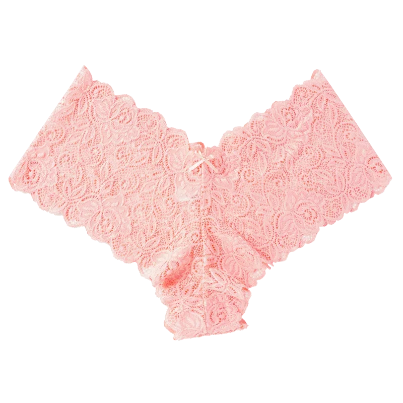 1pc Sexy Lace Transparent Panties Women Briefs Low Waist Soft Lingerie Comfortable Female Underwear Girls Intimates Panties pink 1pc