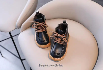 England Style Kids Shoes Boys Girls Boots Autumn Winter Fashion Vintage Shoes Children Short Ankle Boots ботинки детские 21-30