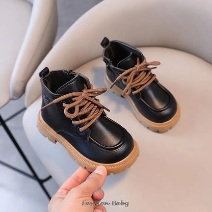 England Style Kids Shoes Boys Girls Boots Autumn Winter Fashion Vintage Shoes Children Short Ankle Boots ботинки детские 21-30 Picture Color 1