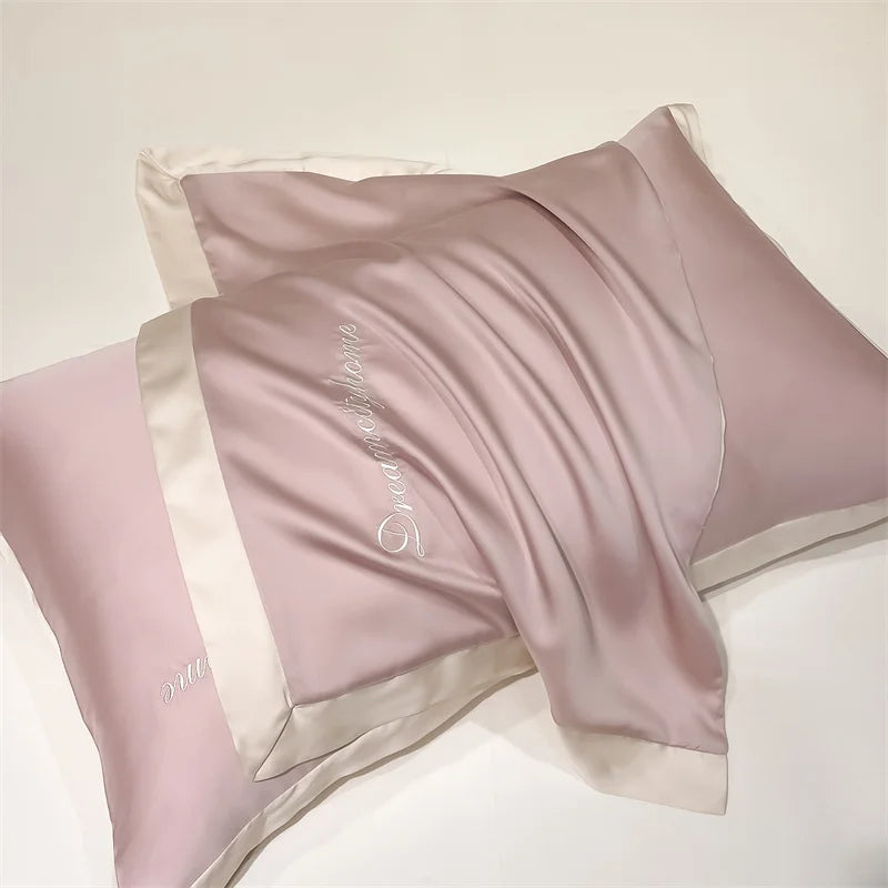 Fashion silk bed cover set for all seasons, queen size.