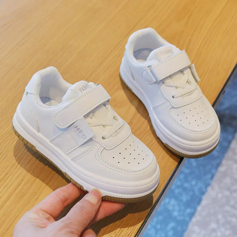 Fashion Platform Shoes for Kids – All-White Sneakers for Boys & Girls, Sizes 21-32 (2024 Spring/Autumn)