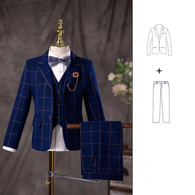 Flower Boys Wedding Suit - Children's Formal Blazer Set for Birthday Photos, School Graduation, and Performances JACKET PANTS 2PCS