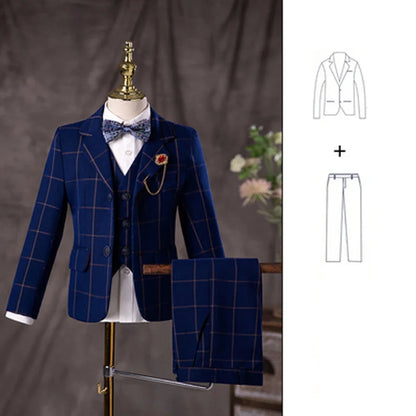 Flower Boys Wedding Suit - Children's Formal Blazer Set for Birthday Photos, School Graduation, and Performances JACKET PANTS 2PCS