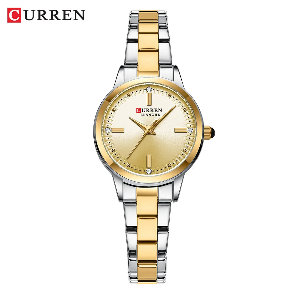 CURREN Original Quartz Watch for Women | Fashionable & Elegant Stainless Steel Waterproof Ladies Wristwatch silver gold