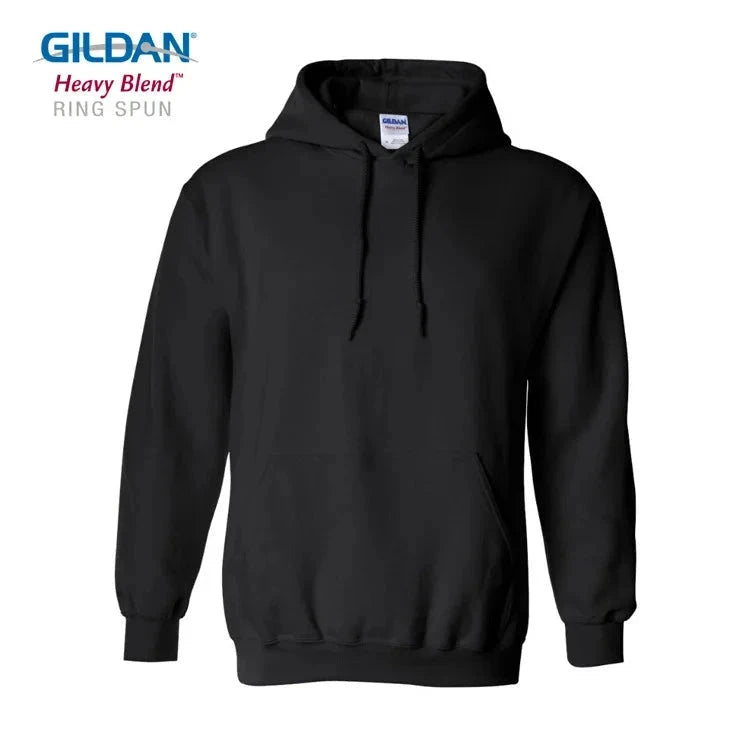 Gildan Men's Casual Fleece Pullover Hoodie – Hip Hop Sportswear, High-Quality Fashion Hoodie BLACK