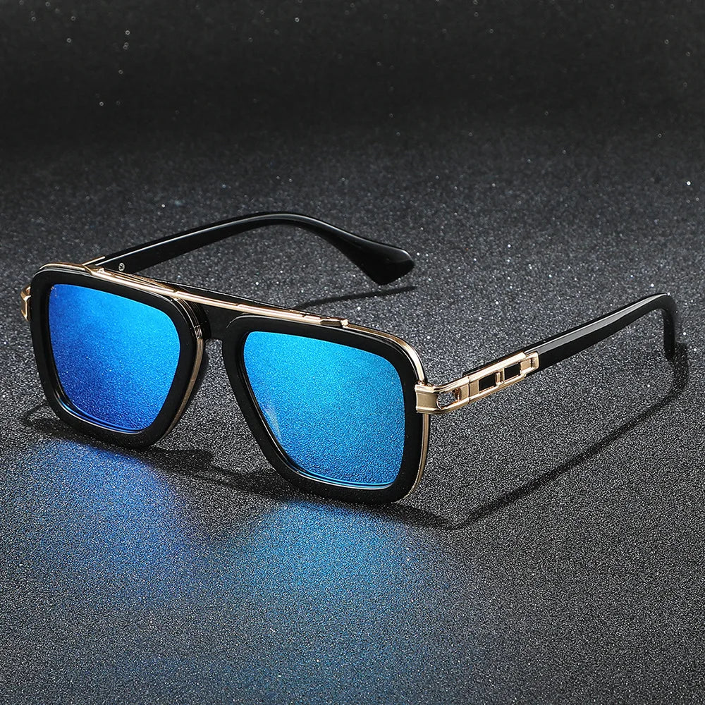 Retro Square Frame Sunglasses for Men - Stylish UV400 Protection Shades