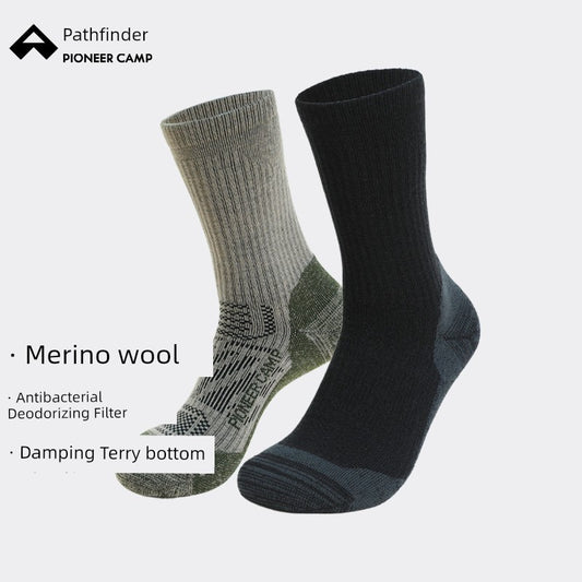 Pioneer Mernu Wool Hiking Socks – Antibacterial, Shock-Absorbing, Unisex Sports Socks