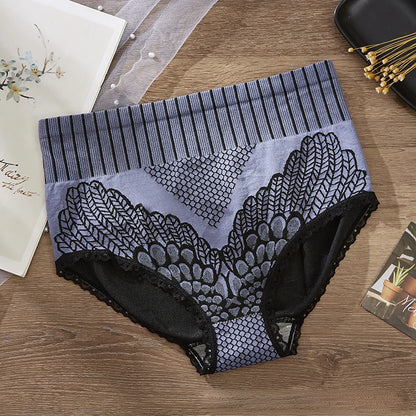 Leak Proof Menstrual Period Panties Briefs High Waist Butt Lifter Polyester Graphene Panties Seamless Underwear for Women Blue 40-87kg 1pc