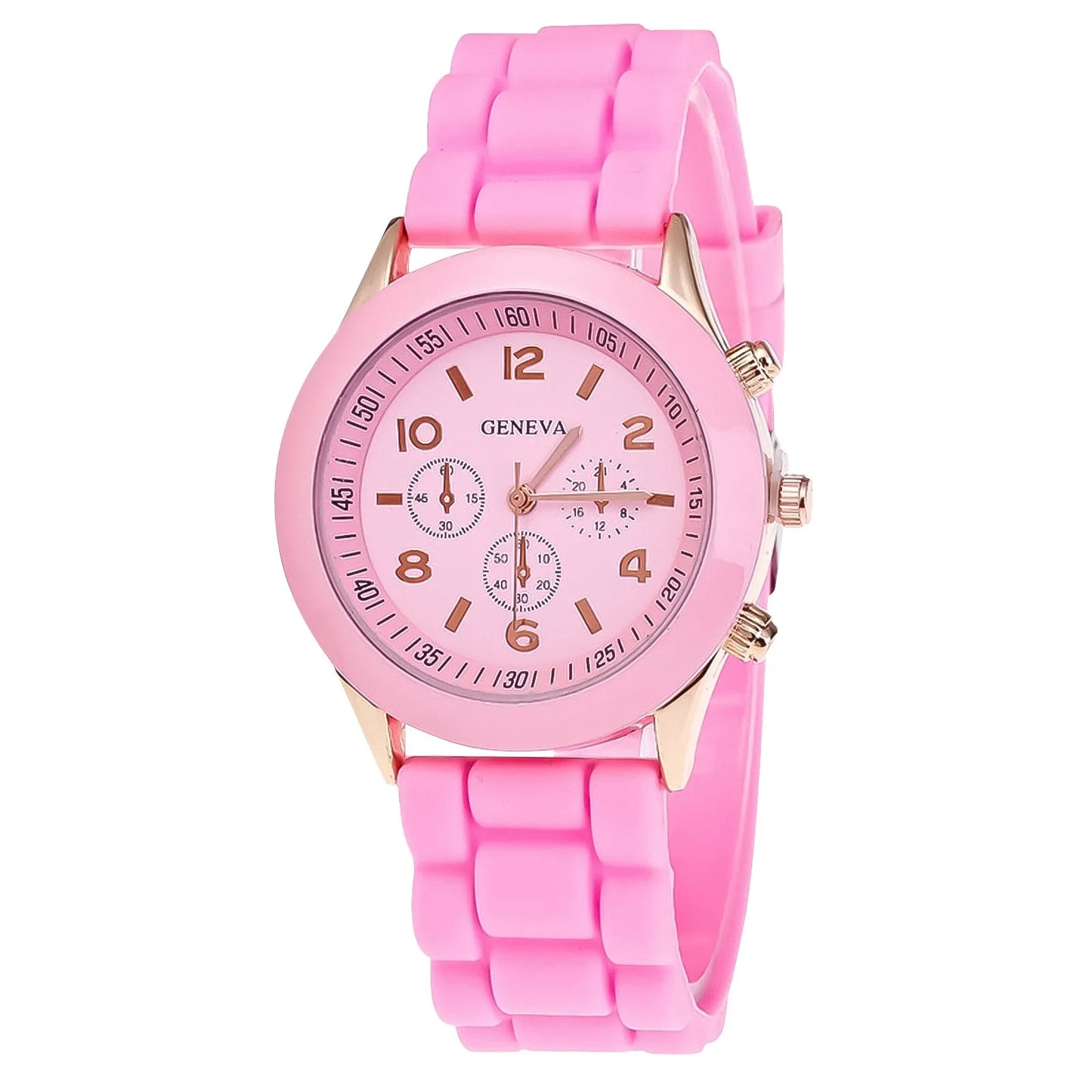 Fashion Women’s White Silicone Jelly Quartz Watch | Stylish Dress Wristwatch, Ideal Gifts for Girls Hot Pink