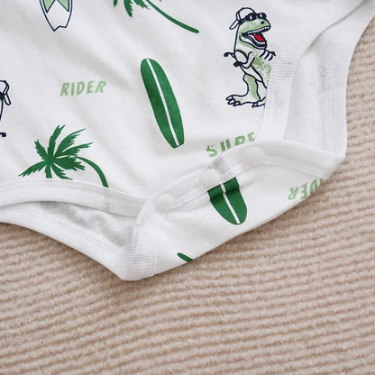 Newborn Baby boys Clothes Set Fashion Summer Toddler Outfit dinosaur print pants All cotton short sleeve Newborn Infant Clothing