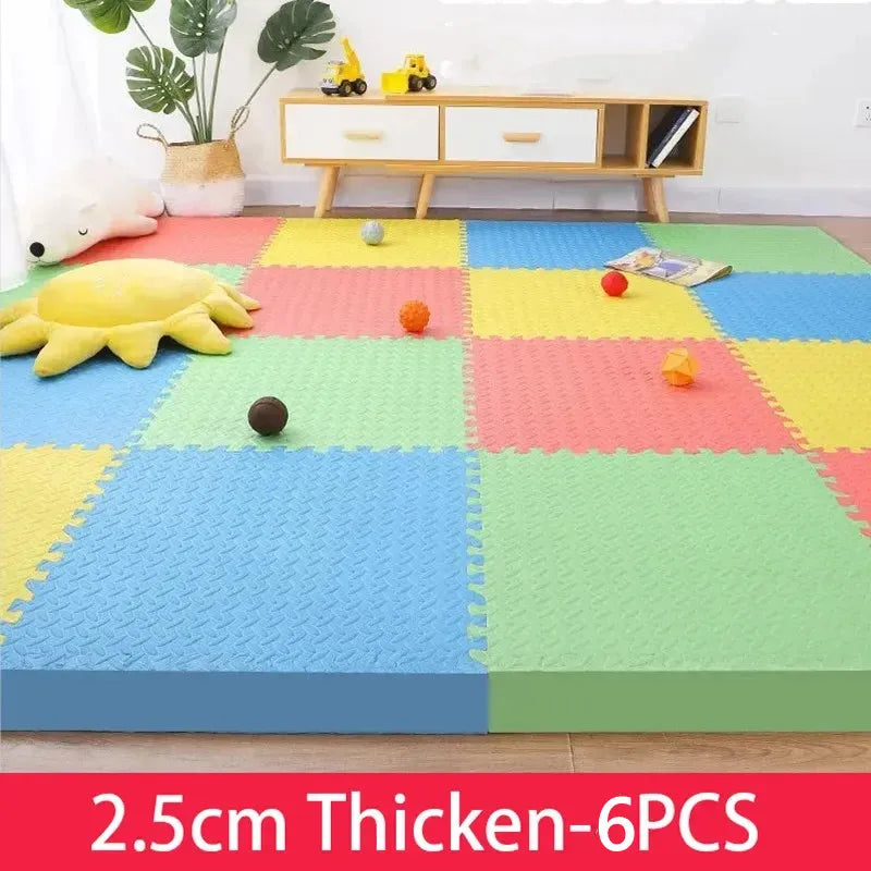 Tatame Baby Play Mat Thick 25mm Baby Activity Gym Play Mats 6PCS 30x30cm Play Mats for Baby Mat Tatames Kids Carpet Puzzle Mat 6PCS 30x30cm-N