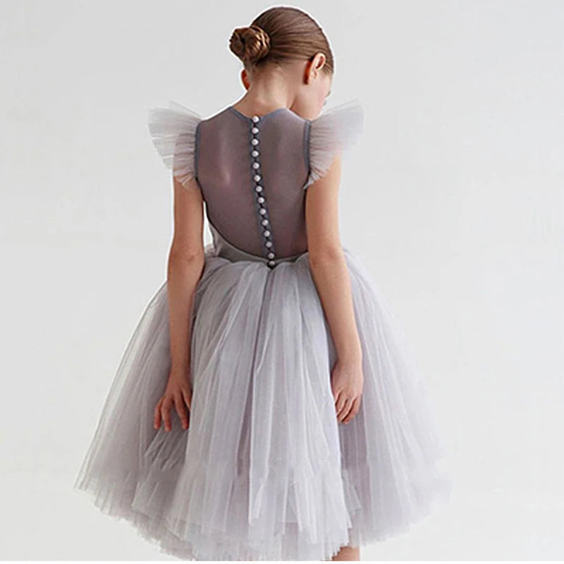 Elegant Princess Tulle Dress for Teenage Girls | Long Lace Wedding & Party Gown for Kids