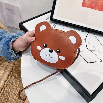 2022 Kids Baby Girls Boys PU Messenger Bag Cartoon Animal Bag Cute Rabbit Snap Shoulder Bag Children's Coin Purse