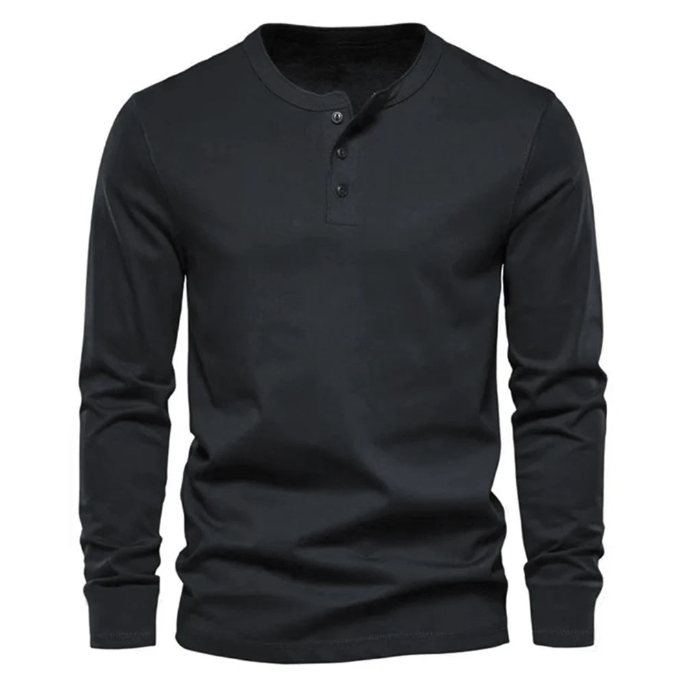 Top T Shirt Collared Cotton Crew Neck Formal Gildan Henley Shirt LONG SLEEVE Preshrunk Long Sleeve Holiday Vacation Black CHINA