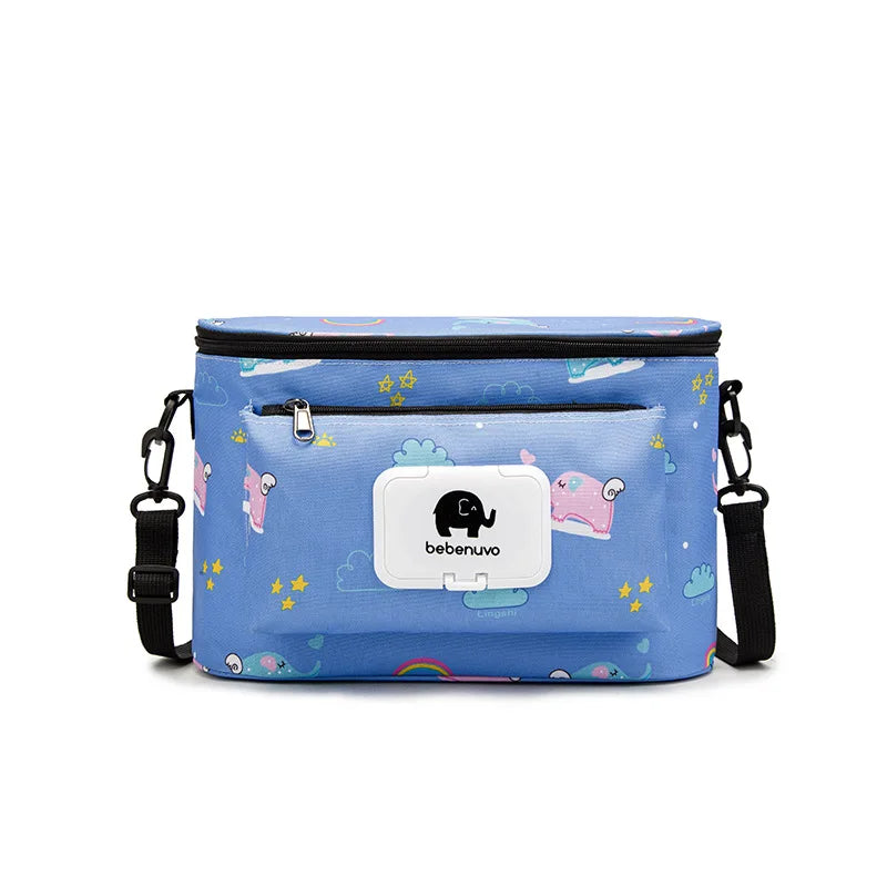 Diaper bag Cartoon Baby Stroller Bag Organizer Bag Nappy Diaper Bags Carriage Buggy Pram Cart Basket Hook Stroller Accessories rainbow elephant