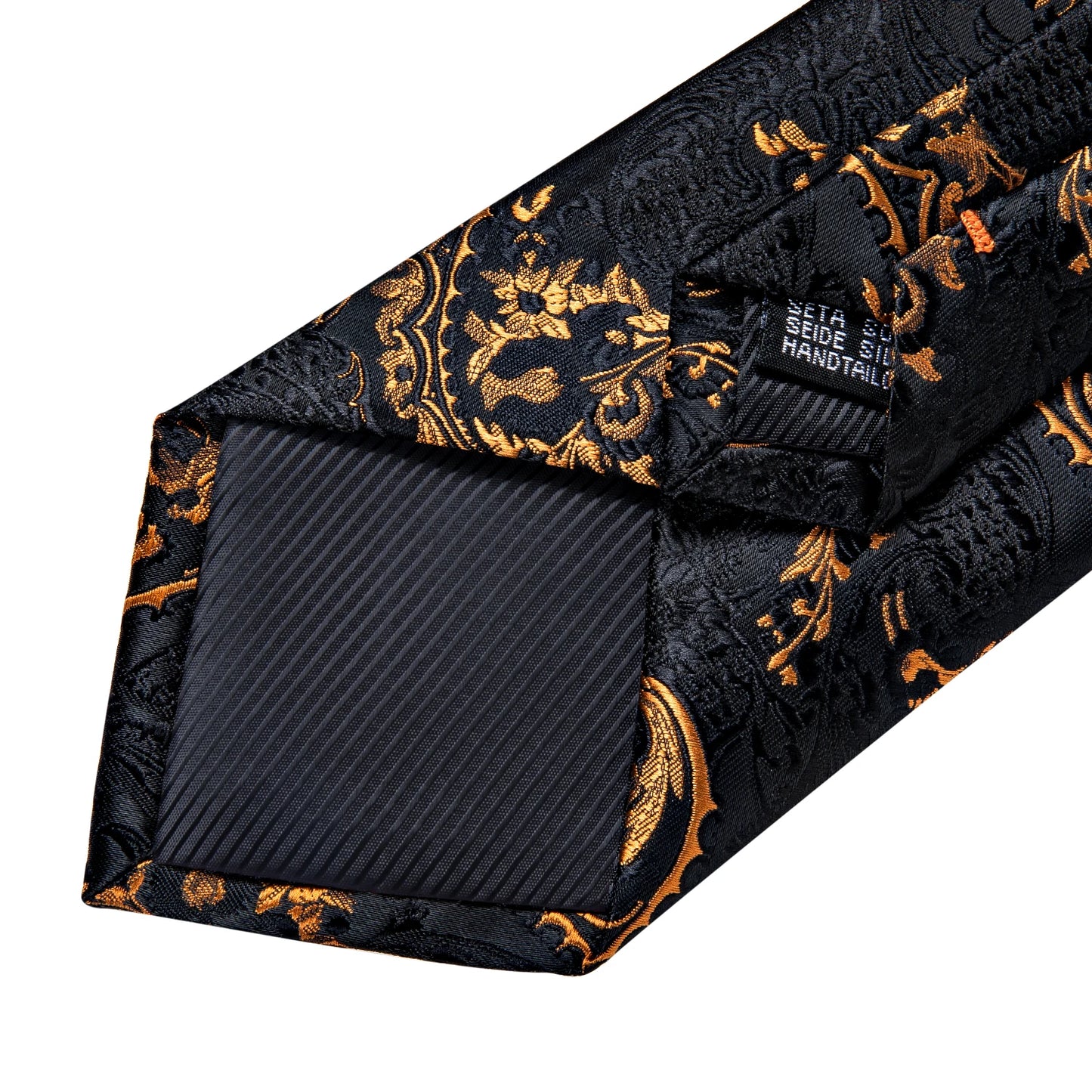 Luxury Black Gold Paisley Silk Ties For Men 8cm Men's Wedding Neck Tie Pocket Square Cufflinks Set Collar Pin Men's Gift