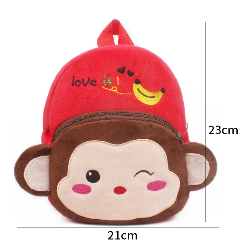 Cute Children School Bags 3D Cartoon Print Plush Kids Backpack Kindergarten Boys Girls Small Schoolbags Mini Backpack