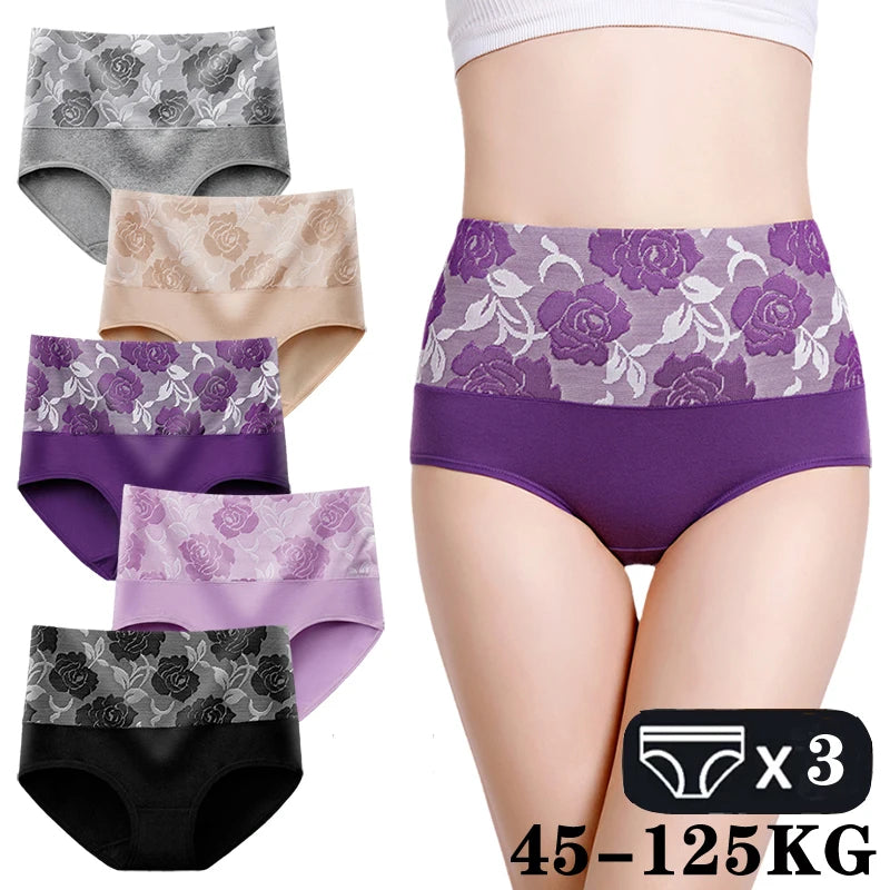 3Pcs/Lot Female Underwear Postpartum Recovery Briefs for Ladies High Waist Panties for Women Sexy Lingeries Plus Size L-5XL