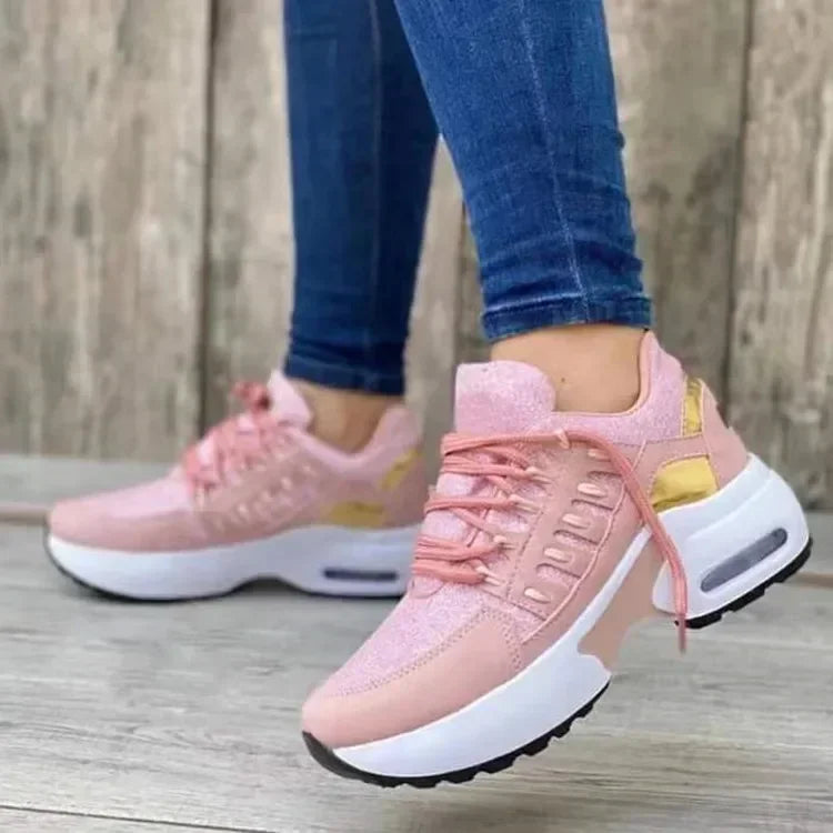 Women's Platform Sneakers | Comfortable Anti-Slip Mesh Running Shoes | Casual Plus Size Zapatillas De Mujer Pink