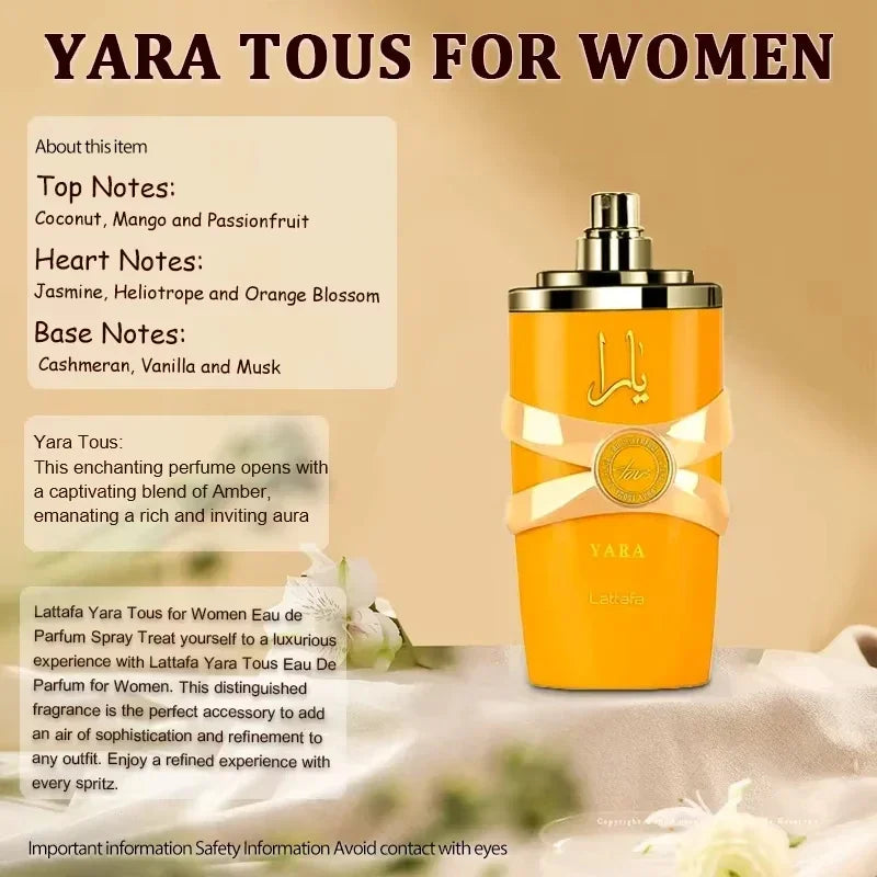 100ML Perfume Has A Long-lasting Fragrance Fresh Light Unique Casual Date Gift Moi Tous Asad Aromatic Scent for Men Women Yellow