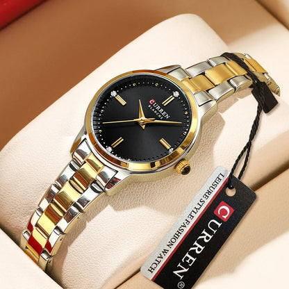 CURREN Original Quartz Watch for Women | Fashionable & Elegant Stainless Steel Waterproof Ladies Wristwatch