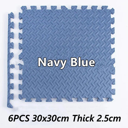 Tatame Baby Play Mat Thick 25mm Baby Activity Gym Play Mats 6PCS 30x30cm Play Mats for Baby Mat Tatames Kids Carpet Puzzle Mat 6PCS Navy Blue