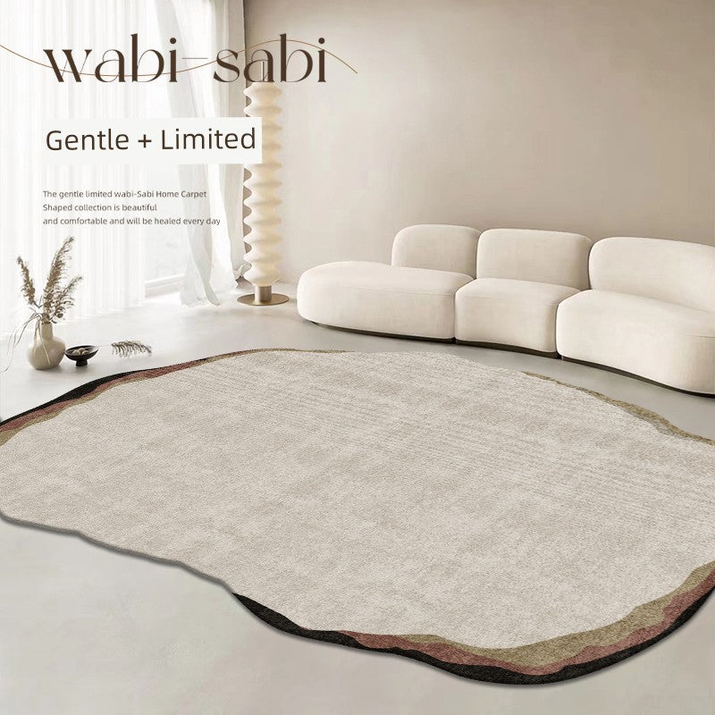 Special-Shaped Ruffle Asymmetrical Carpet | Bedroom & Living Room | Washable, Erasable, Loop Velvet Design Gwen -16951 180*280cm (suitable for 3 people or L-type sofa)