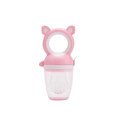 Silicone Baby Pacifier Safety Silicone Fruit and Vegetable Fruit Bite Bag Baby Eat Fruit Supplement Pink