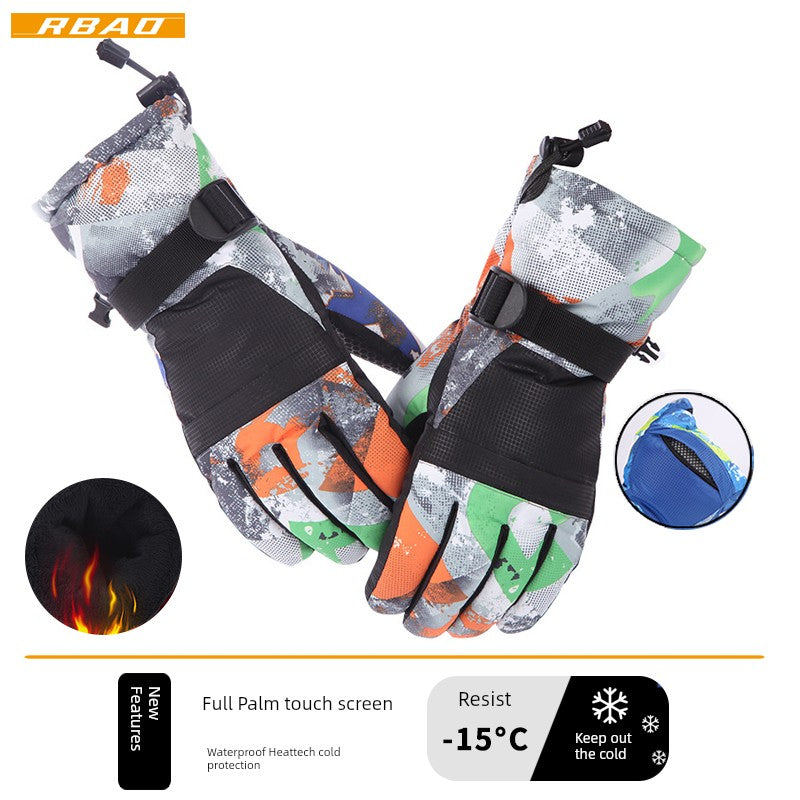 Merino Outdoor Skiing Mountain Climbing Knee Socks Wool Socks Ski Gloves [Black]] L (adult Men gloves)