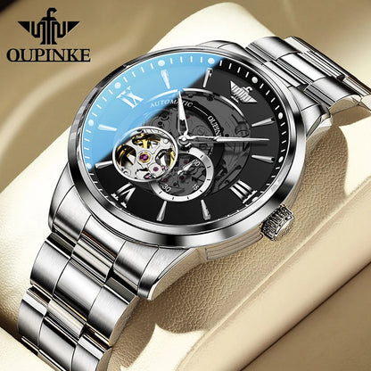 OUPINKE 3190 Men's Watch Japan Movement Sapphire Mirror Luxury Mechanical Wristwatch Silver United States