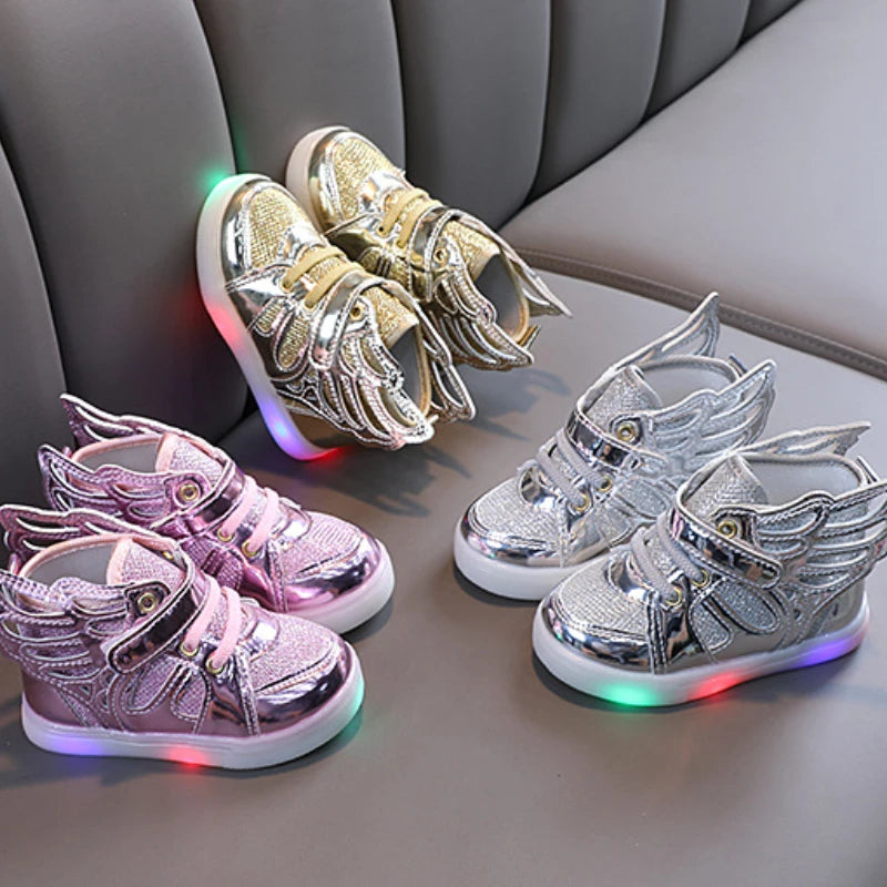 Kids Led Shoes Fashion Glowing Sneaker Children High Top Skate Shoes Boy Girl Non-slip Comfort Casual Shoe Tenis Infantil Menino