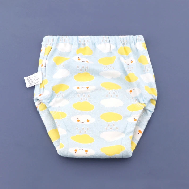 Reusable Waterproof Baby Training Pants - Soft Cotton for Gentle Potty Training Blue Clouds