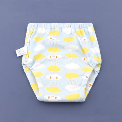 Reusable Waterproof Baby Training Pants - Soft Cotton for Gentle Potty Training Blue Clouds