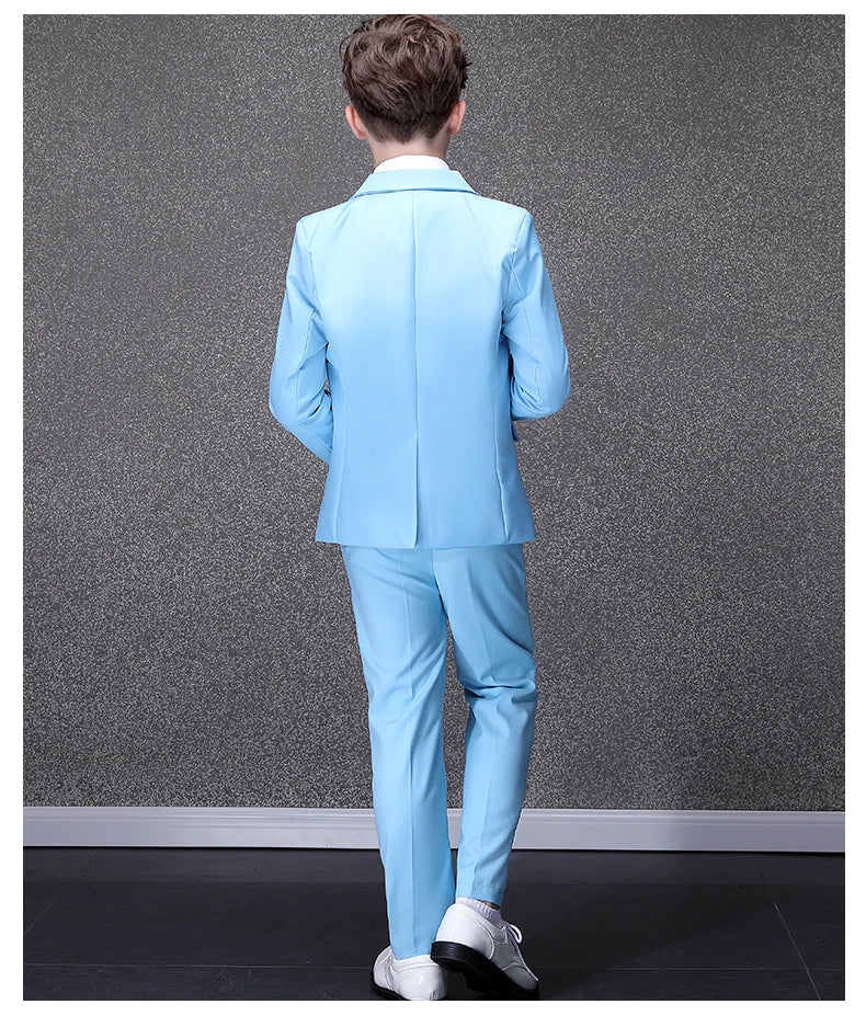 Children's Sky Blue Formal Suit - Flower Boys Wedding Tuxedo for Evening Parties, Graduations, and Special Events