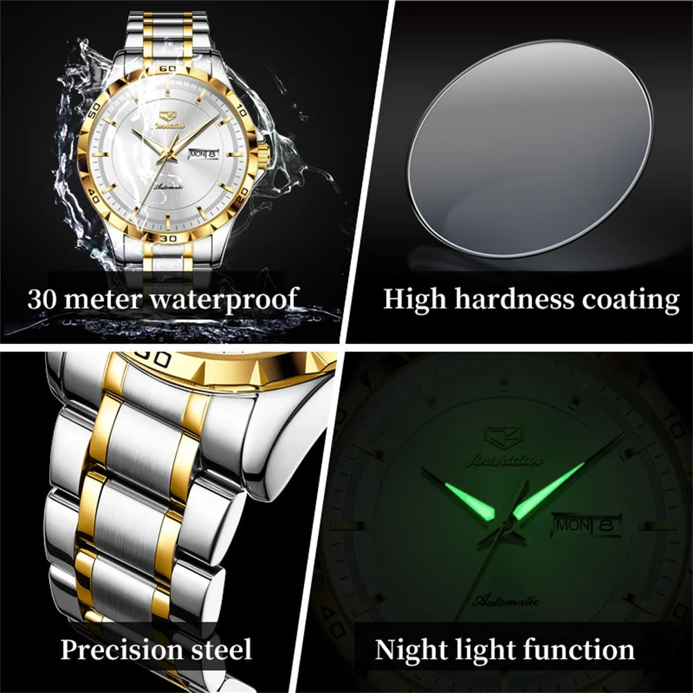 Top Brand Men's Watches Fully Automatic Mechanical Watch Waterproof Calendar Fashion Wristwatch