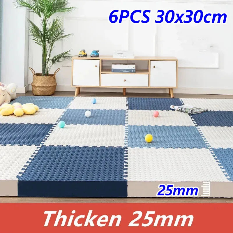 Tatame Baby Play Mat Thick 25mm Baby Activity Gym Play Mats 6PCS 30x30cm Play Mats for Baby Mat Tatames Kids Carpet Puzzle Mat