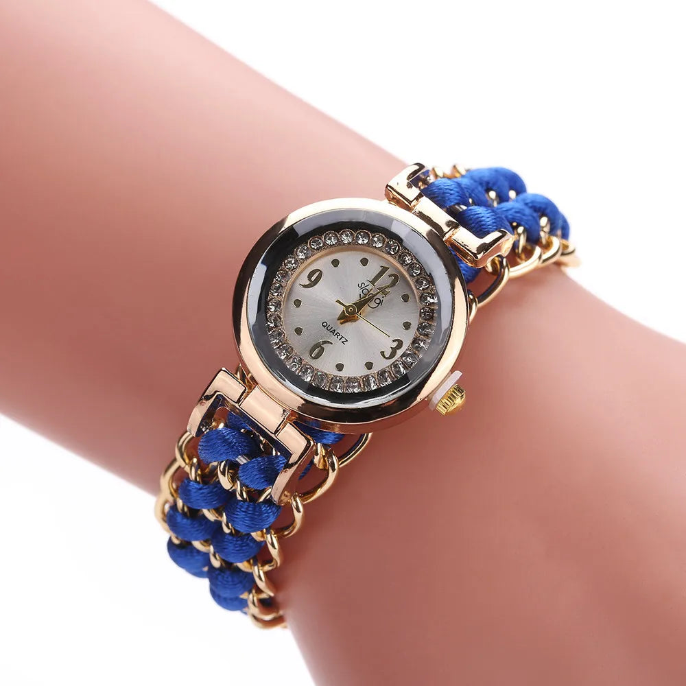 Women’s Knitting Rope Chain Quartz Wristwatch | Fashionable Simple Analog Watch with Sapphire Crystal