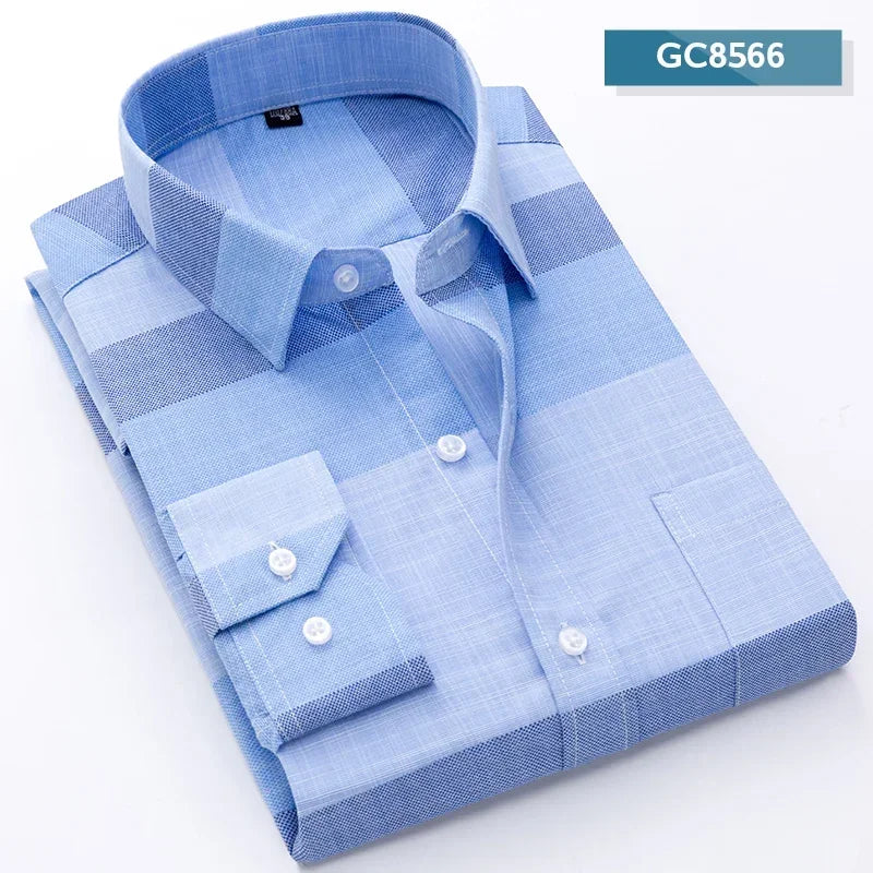 2024 Men's Casual Long Sleeve Slim Fit Button Down Shirt - Stylish Spring/Summer Wear GC8566